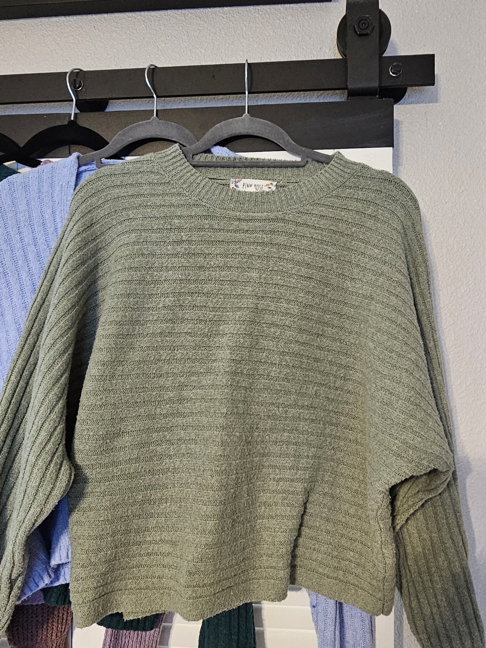 Pink Rose Ribbed Sweaters - Picture 6 of 7